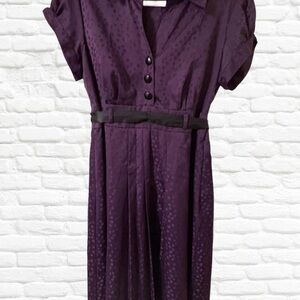 Robbie Bee Deep Purple Midi Dress